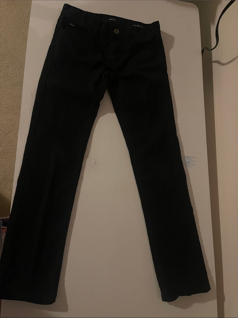 RVCA boys Black Slim Straight Jeans